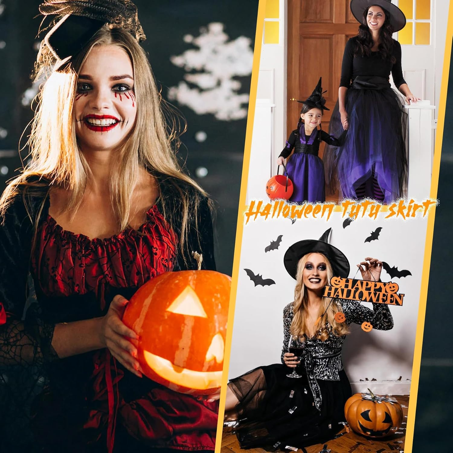 YTJYZB Women'S Classic 5 Layered Tulle Skirt Vintage Tutu Pleated Petticoat Ballet Bubble Dance Party Mini Short Pettiskirts for Cosplay Festive Costume image number 4