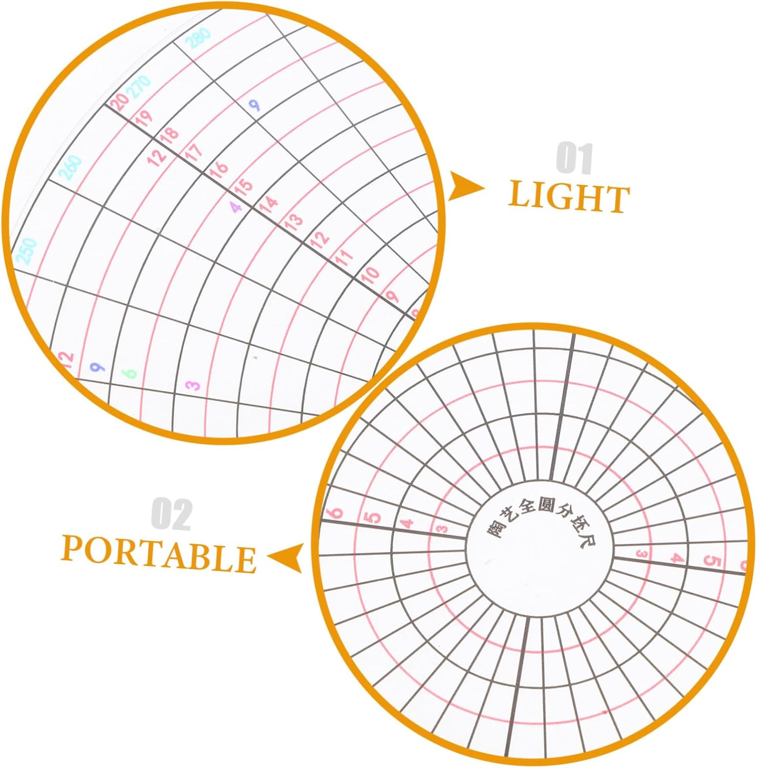 Pottery Tools for Polymer Clay Diy Ceramic Geometric Drawing Template Circle Tool image number 3