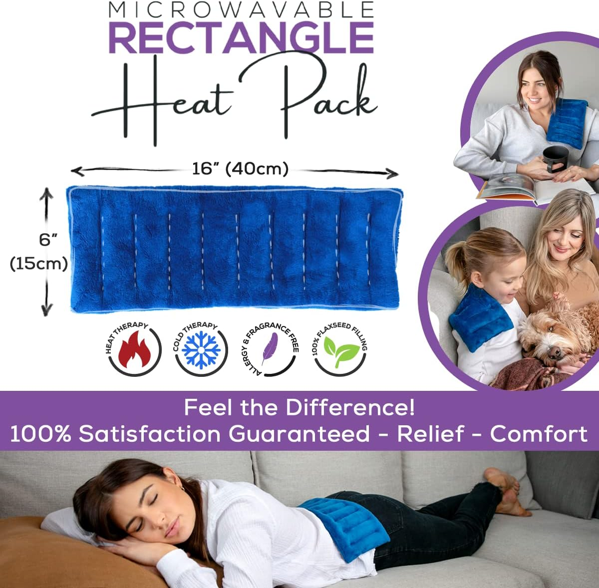 Microwavable Heat Pack for Pain Relief &ndash; Small Wheat Bag Heating Pad &ndash; Reusable Hot Compress for Cramps, Stress Relief & Muscle Relaxation &ndash; Targeted Neck & Shoulder Comfort - Gray image number 6