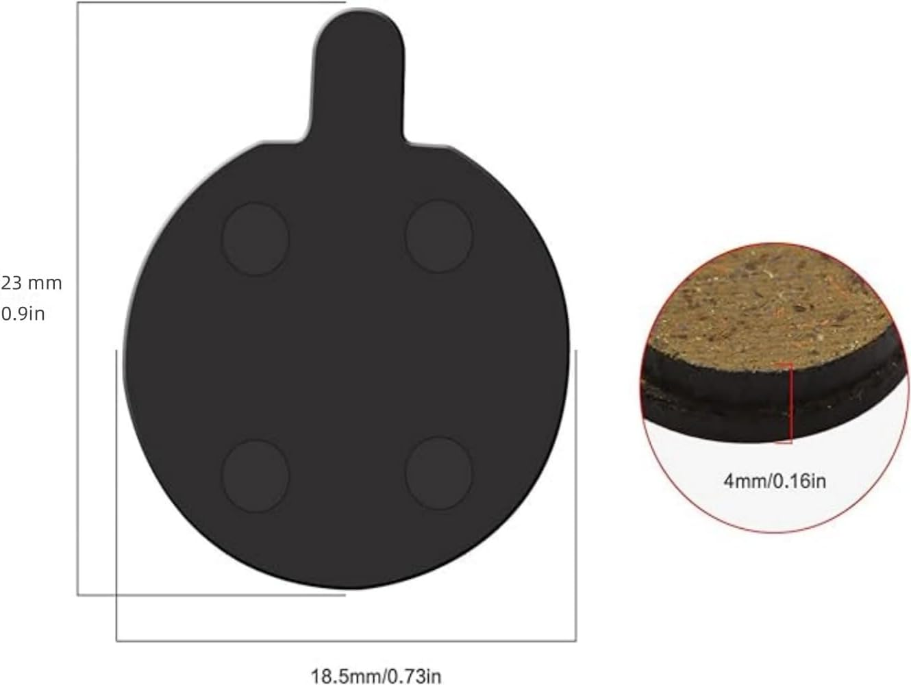 2 Pairs Resin Semi Metallic Bike Disc Brake Pads, 4Mm Thickness Semi-Metallic Brake Pad Replacement for Zoom DB280 DB350 DB450, Mountain Road Bike Cycling Bicycle MTB Organic Resin Disc Brake Pad image number 1