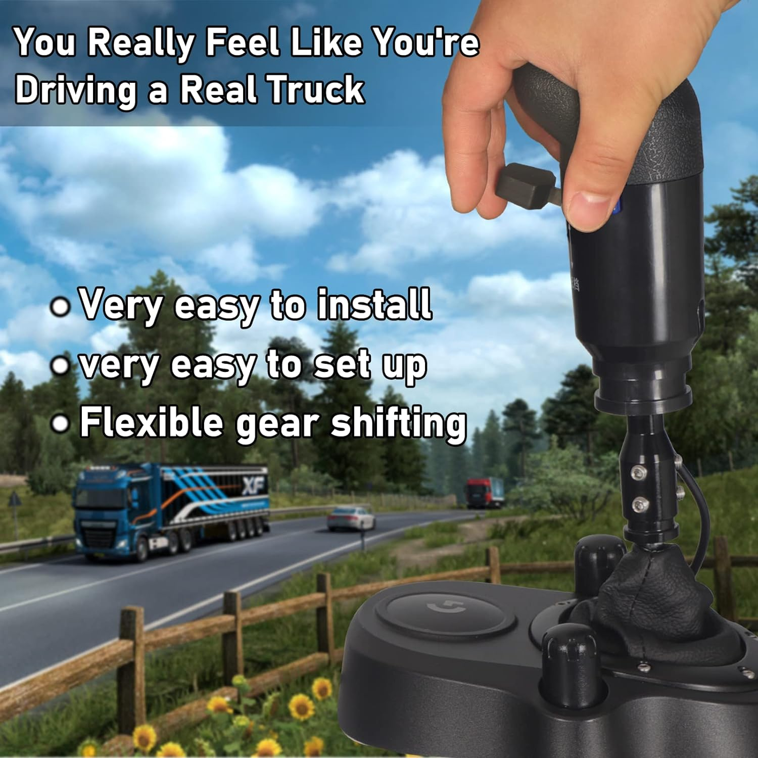 USB Truck Simulator Shifter - Gearshifter Knob for ATS ETS2 PC Racing Shifter for THRUSTMASTER TH8A and Logitech G29 G27 G25 G920 H Gearshift USB Shifter Knob