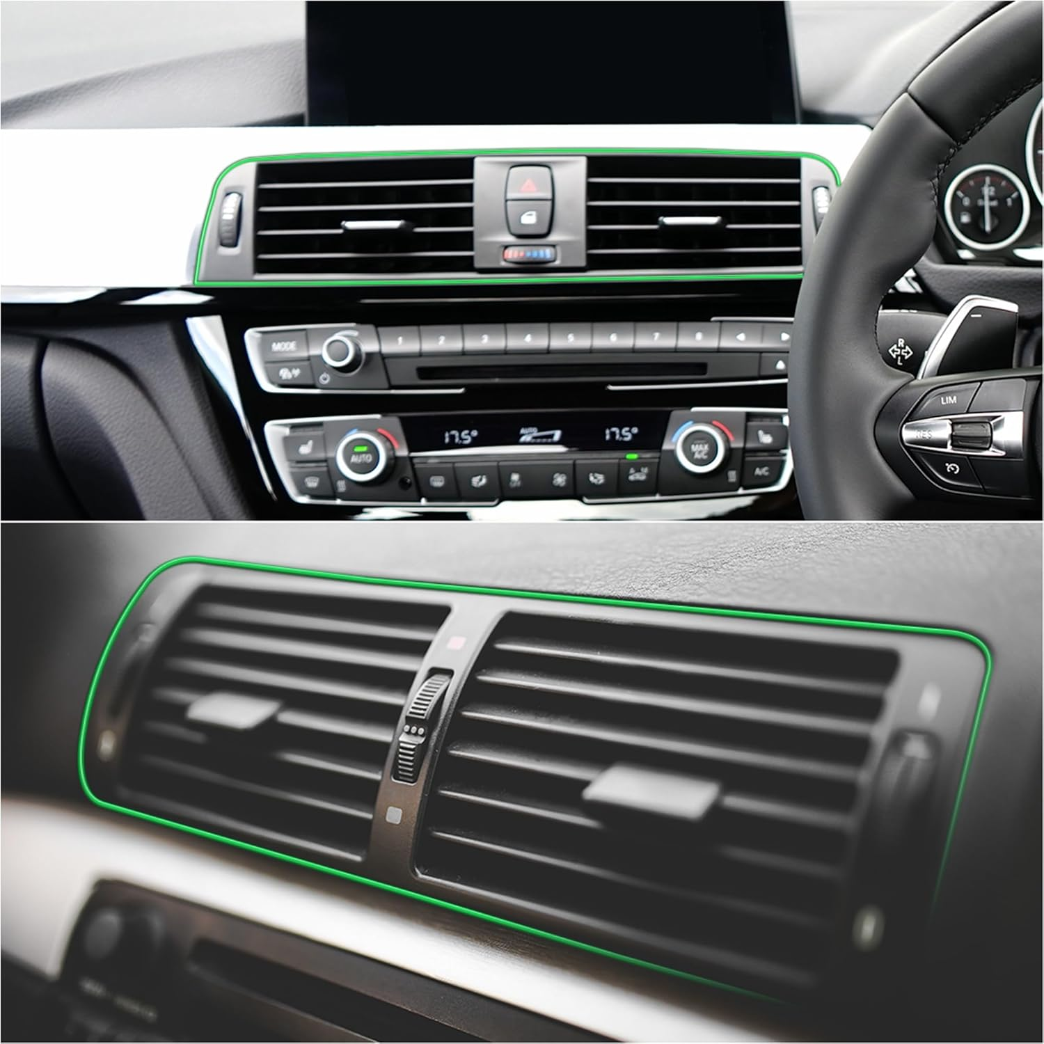 X AUTOHAUX 6Mm/0.02Ft Width Car Interior Gap Door Edge Decorative Trim Strip Line Green 8M 26.25Ft image number 2