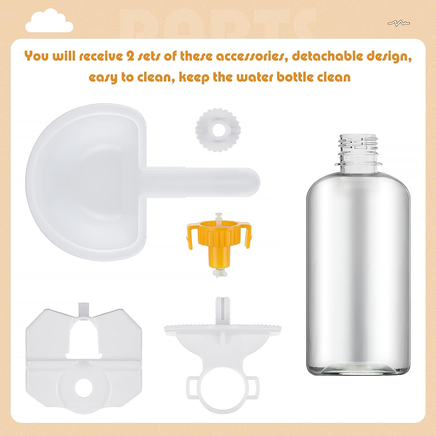 Riakrum 2 Pieces Dog Water Bottle for Crate 17Oz Anti-Overflow Pet Cage Water Dispenser Automatic Hanging Cage Bottle for Small Dogs Cats Bunny Ferret Small Animals Crate Kennel Cage, 2 Colors image number 4