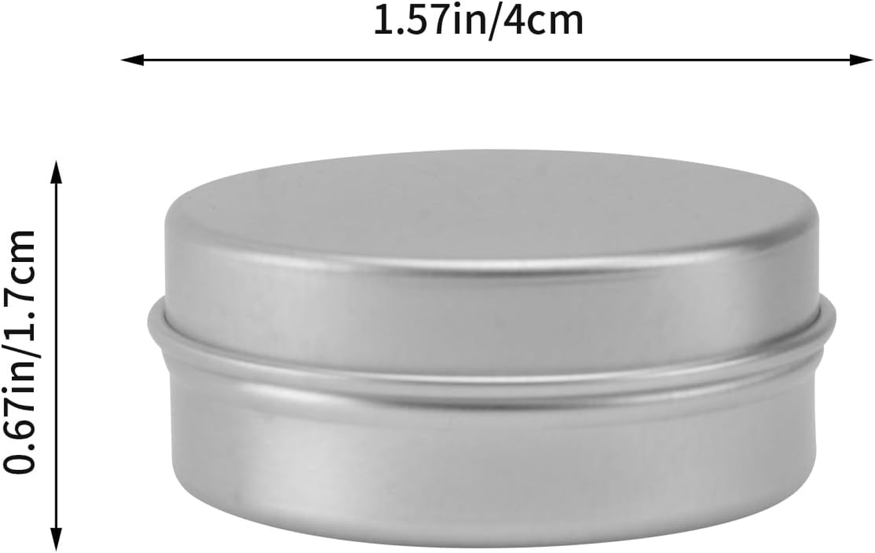 TEHAUX Empty Aluminum Tins, 15Ml Metal round Tins Containers Case Tealight Cups Aluminum Cream Container Empty Candle Tins Metal Tin Eyeshadow Jar for Lip Balm Creams Candy Travel Tin image number 2