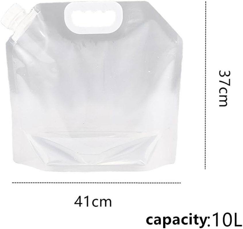 Collapsible Emergency Water Jug Container Bag,Granmagazz Collapsible Water Tank Container 5Pack 10L - PE Water Carrier Portable Water Tank Lightweight Space-Saving Outdoor Folding Water Bag image number 2