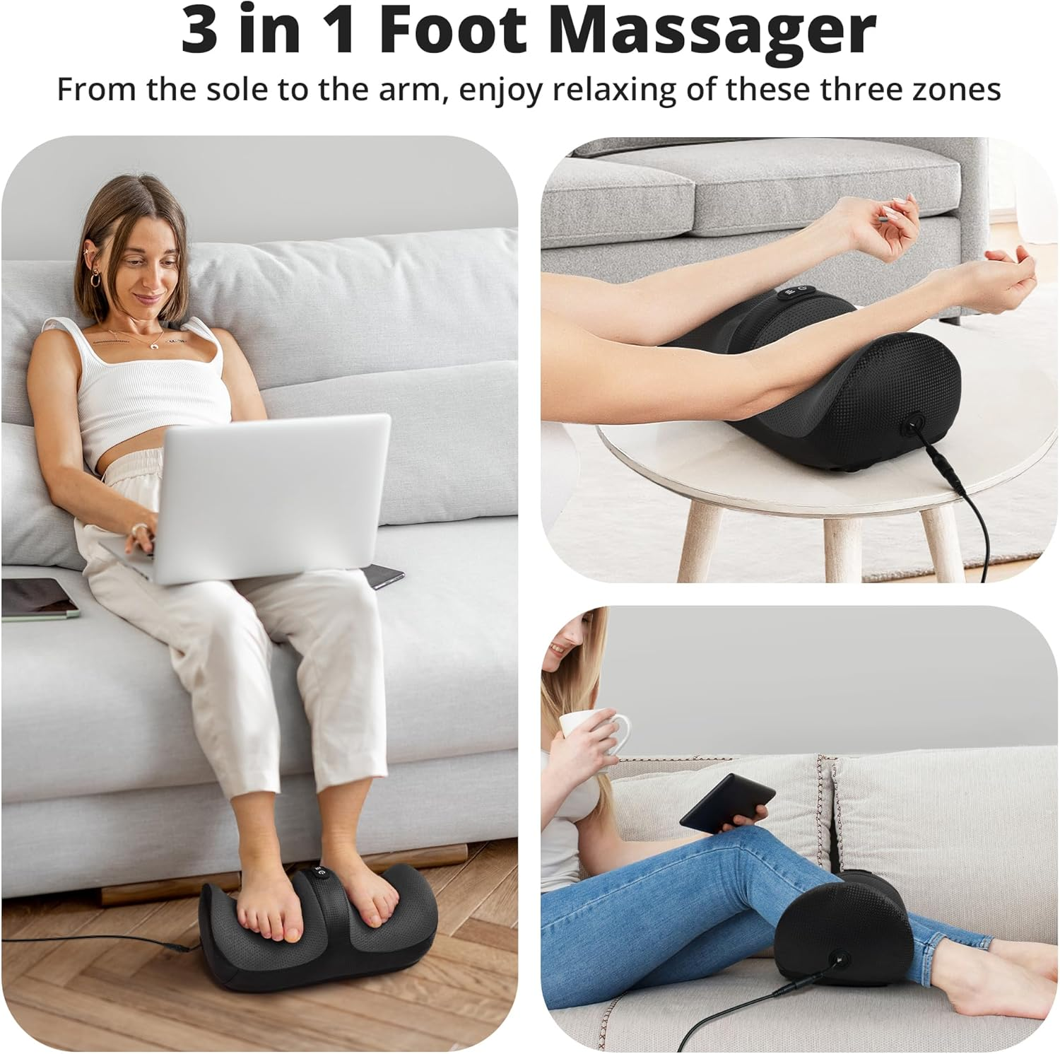 Medcursor Foot Massager with Heat, Feet Massager Machine with Massage Roller, Adjustable Intensity for Foot Massage, Lightweight and Relax for Home or Office Use (Not Cordless) image number 4