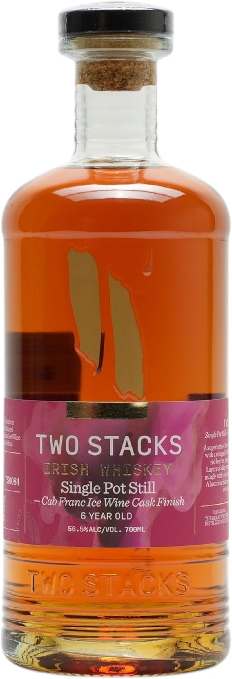 Two Stacks Single Pot Still Cab Franc Ice Wine Cask Finish 6 Year Old Irish Whiskey 700Ml