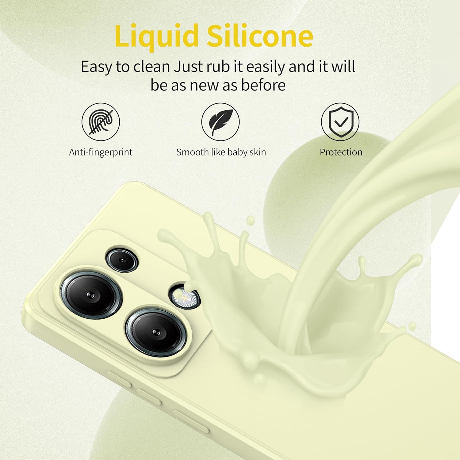 Watana Redmi Note 13 Pro 4G Case, Soft Touch Silicone Mobile Phone Case, Shockproof, Dustproof, Non-Slip Full Body Armour with Microfibre Lining for Redmi Note 13 Pro 4G, White