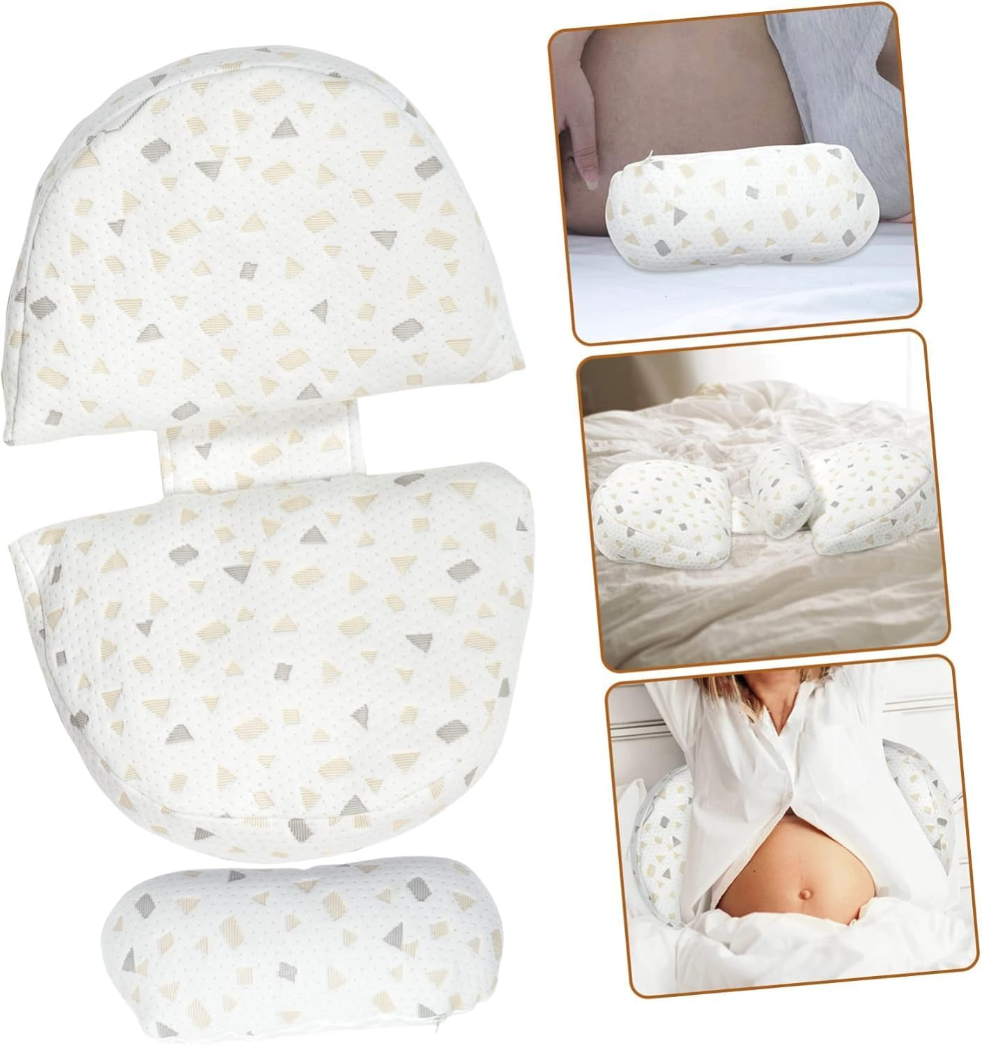 Andwoork Pregnancy Pillow, Soft Pregnancy Body Pillow, Maternity Pillow Support for Back, Belly, Maternity Pillow for Pregnant Women, Adjustable and Detachable(White) image number 5