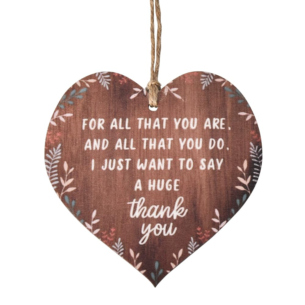 Engraved Wooden Heart Hanging Ornament Sign - Thank You Gifts for Women, Teachers, Coworkers & Friends - Home Decor & Housewarming Gift image number 2