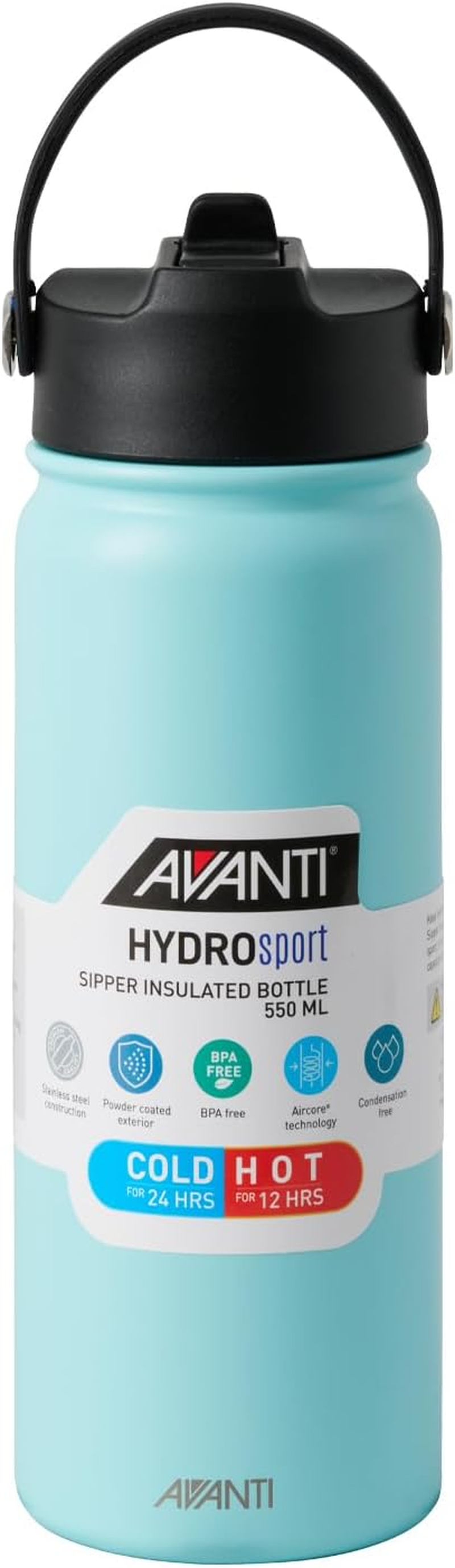 Avanti Hydrosport Sipper Insulated Water Bottle, 1.1 Litre - Platinum