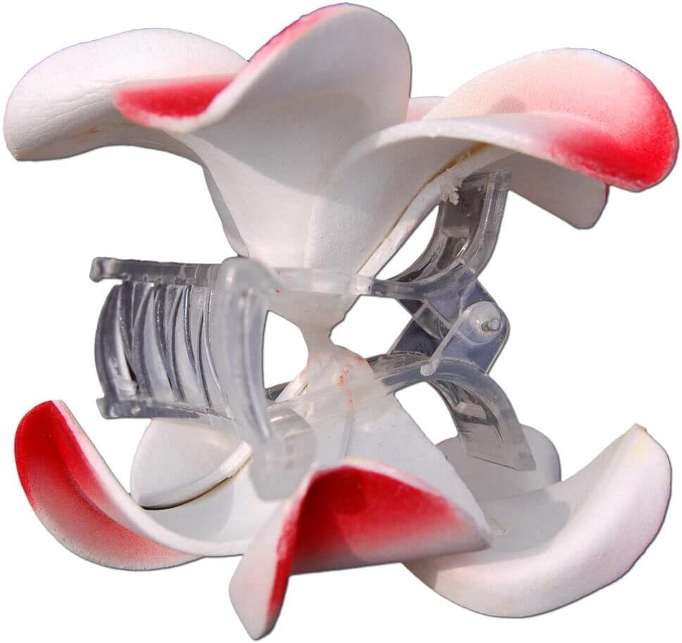 SEESTERN Bali Hawaii Hair Clip 2 Frangipani Flowers Made of Foam Rubber Hair Clip FBA_1301 Red image number 1