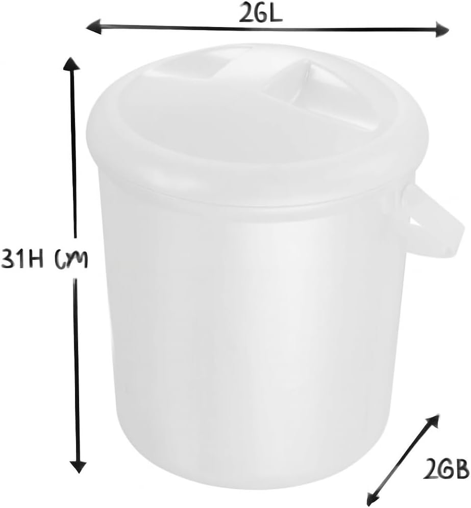 Rotho Babydesign Nappy Pail, 10L, from 0 Months, Bella Bambina, White, 200210001