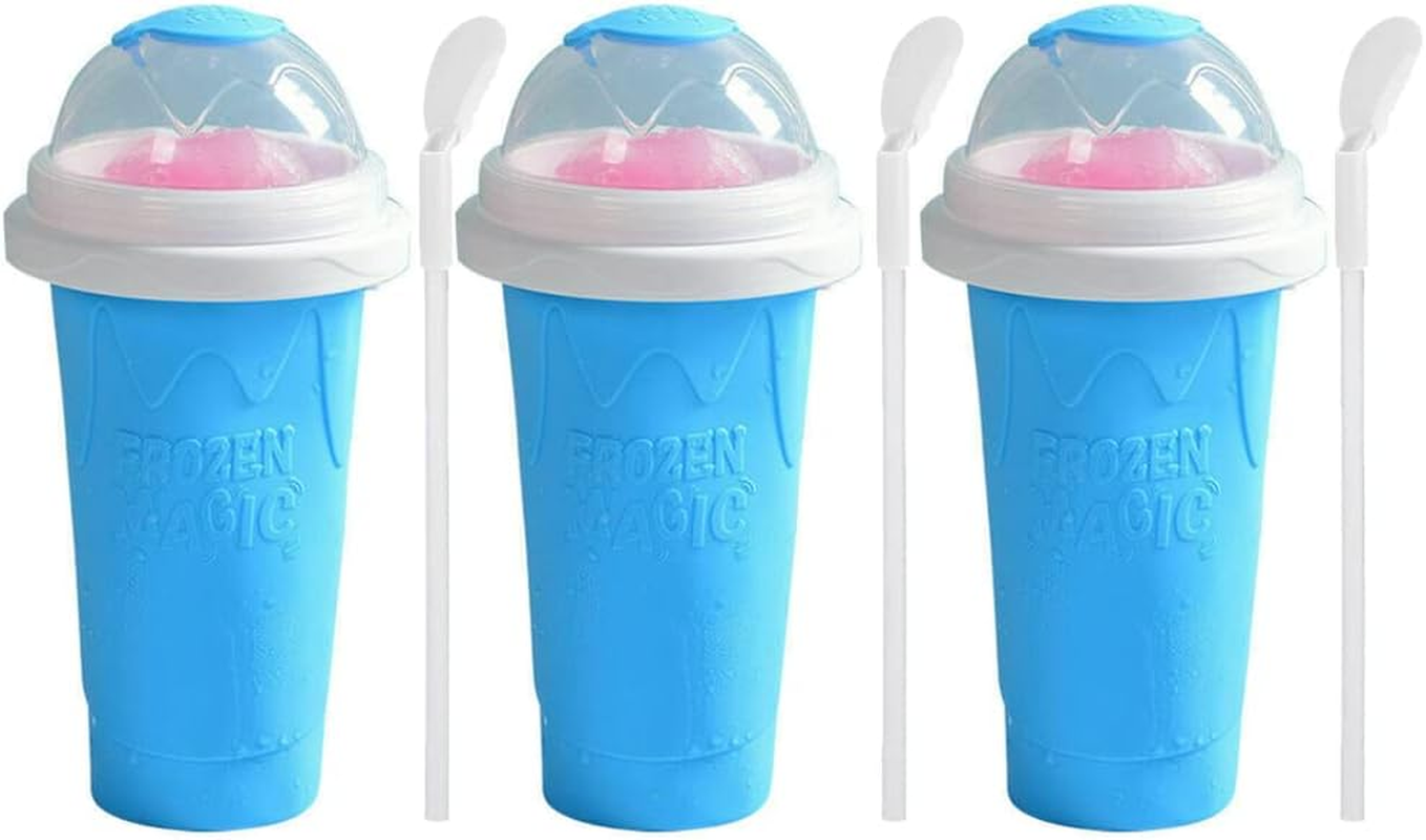 2/3PCS Slushie Maker Cup Quick Freeze Magic Milkshake Cup Ice Mug for Milkshakes, Smoothies & Frozen Drinks Ice Cream Maker (2X, Green)