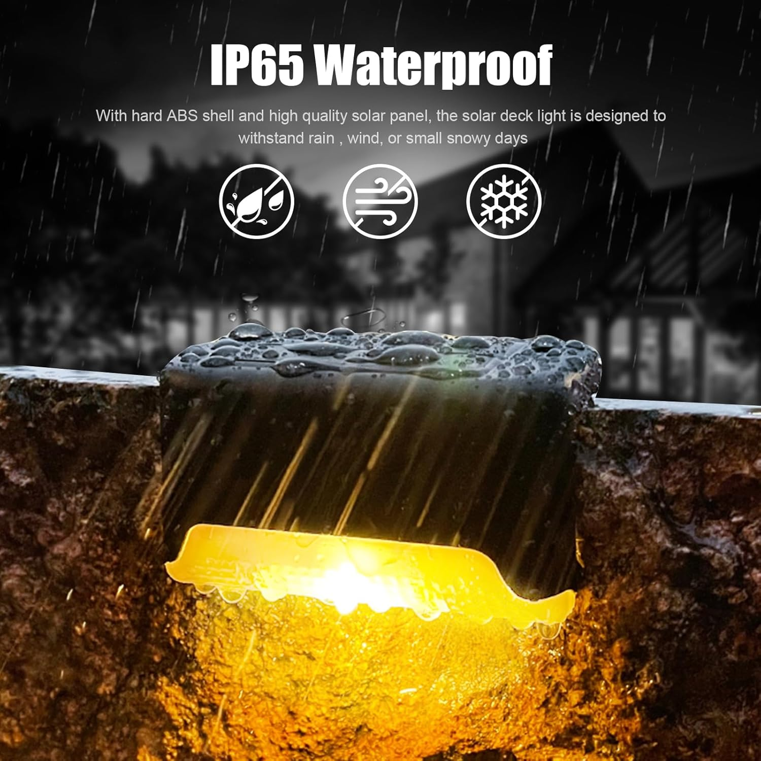 Outdoor Solar Deck Lights, Solar Step Lights Waterproof Led Solar Lights, Outdoor Stairs Solar Lights, Outdoor Lights for Deck, Step, Railing, Wall, Patio, Stair and Driveway Path (24 Pack) image number 1