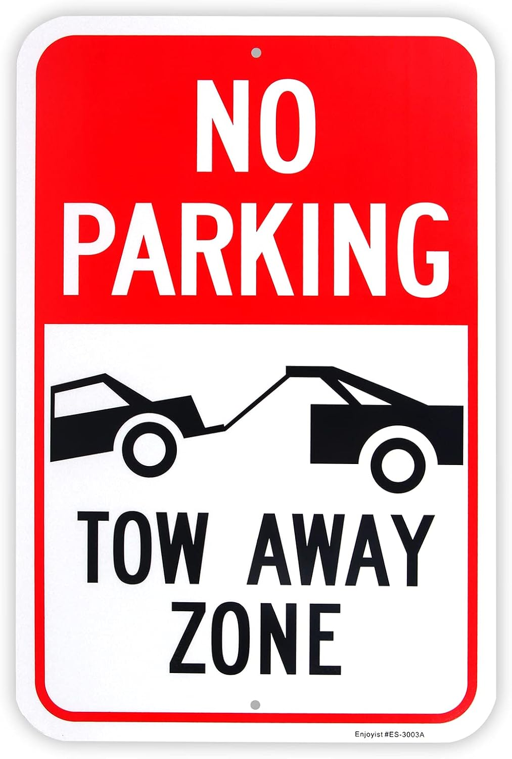Large No Parking - Tow Away Zone Sign, 18"X 12" .040 Aluminum Reflective Sign Rust Free Aluminum-Uv Protected and Weatherproof image number 2