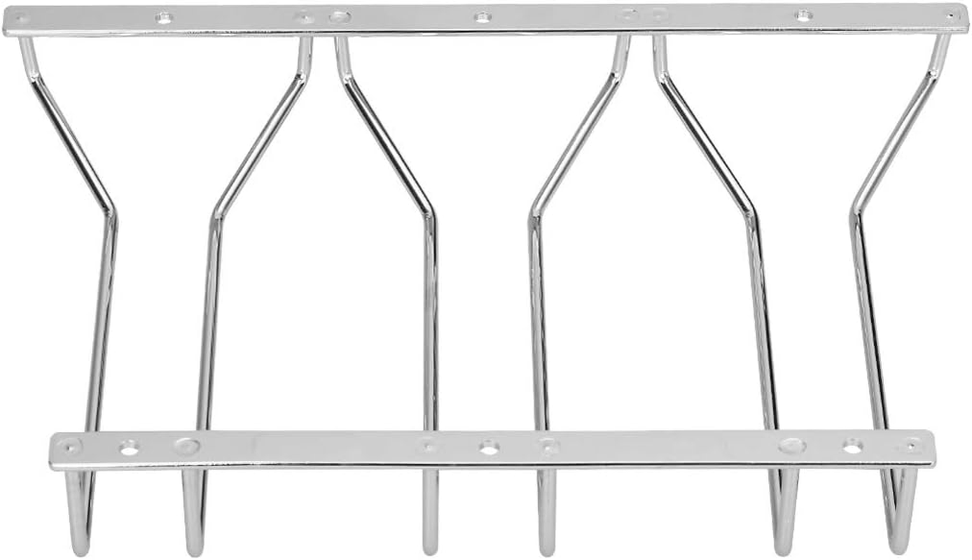 Dianoo Wine Glass Stemware Rack Holder Wine Glass Rack under Cabinet with Screws Chrome Finish 22CM 3 Rows image number 1