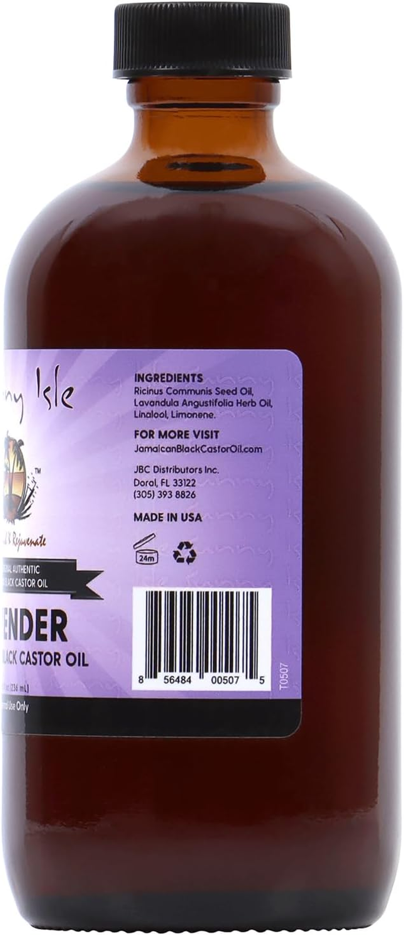 Sunny Isle Lavender Jamaican Castor Oil, Black, 8 Oz image number 5