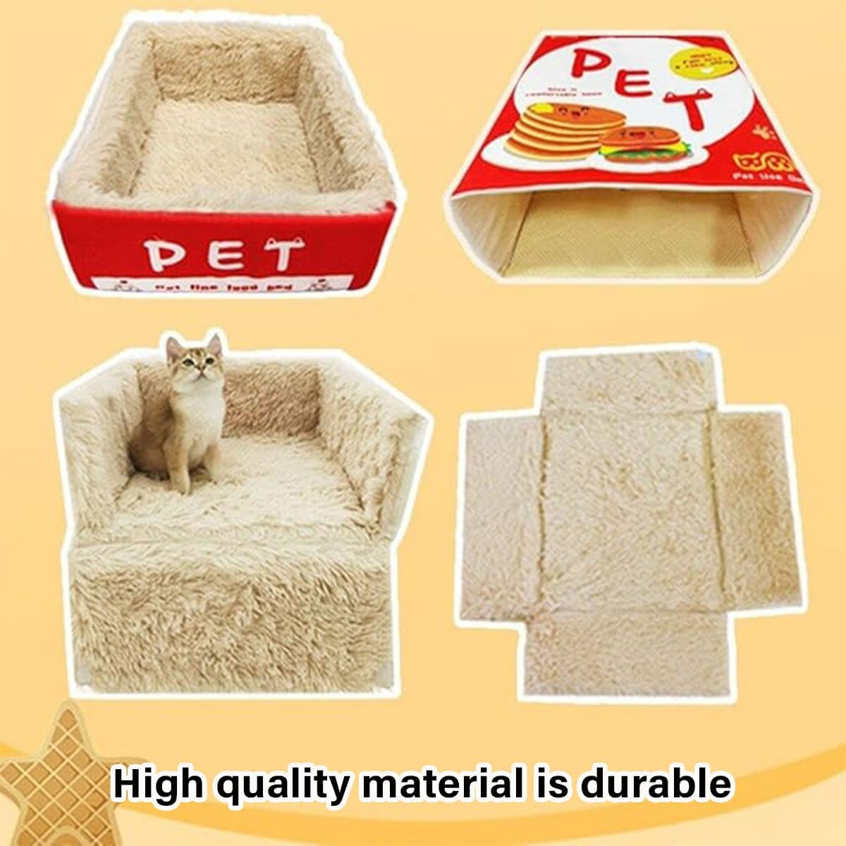 AIMALL Rectangular Snack Box Cat Nest: Stylish & Secure Pet Bed, 18.5X14.56X6.69 Inches, Four Seasons Comfort, Enclosed Design for Cats and Dogs image number 3