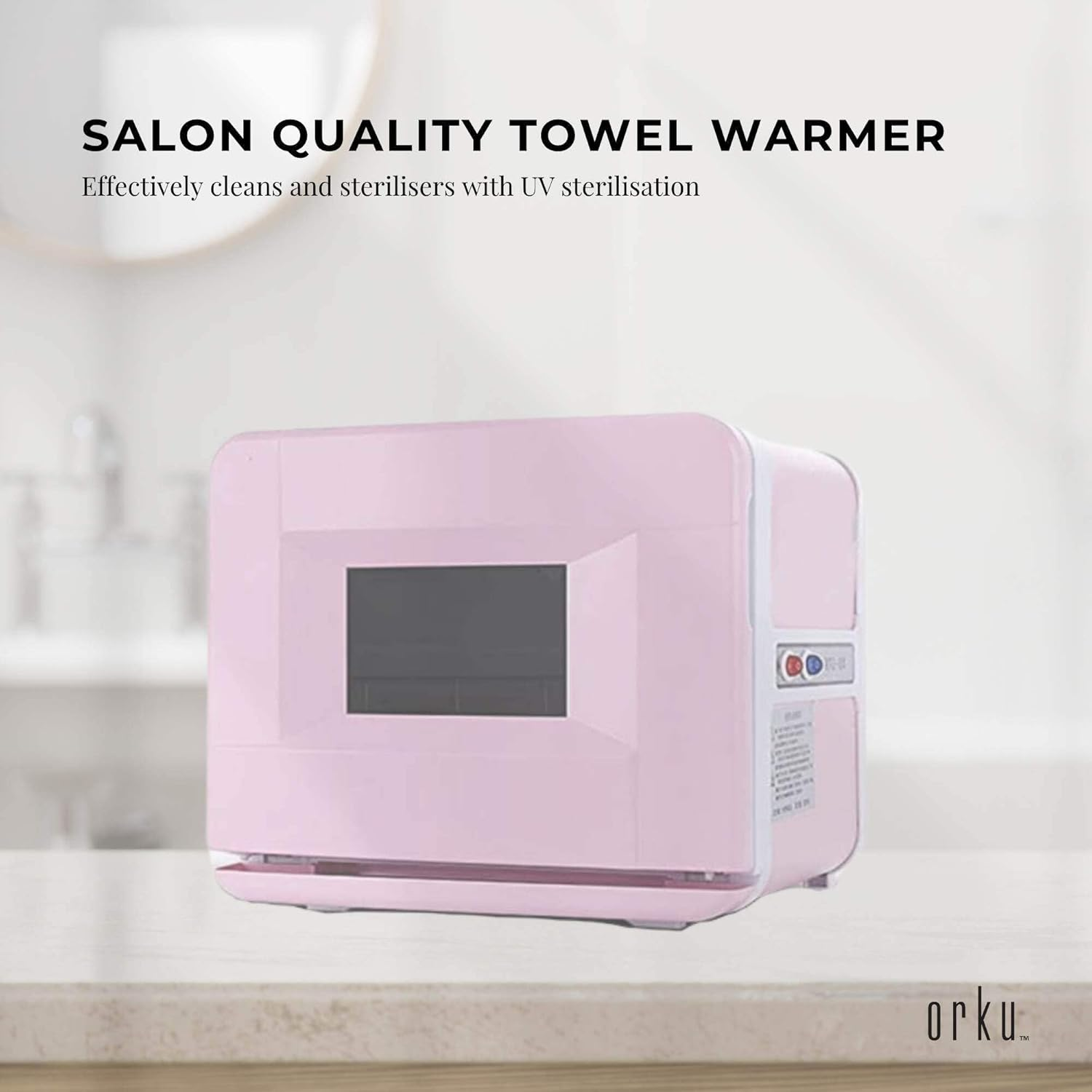 Orku 8L Pink Electric Towel Warmer UV Steriliser Cabinet Salon Heat Sanitiser image number 1