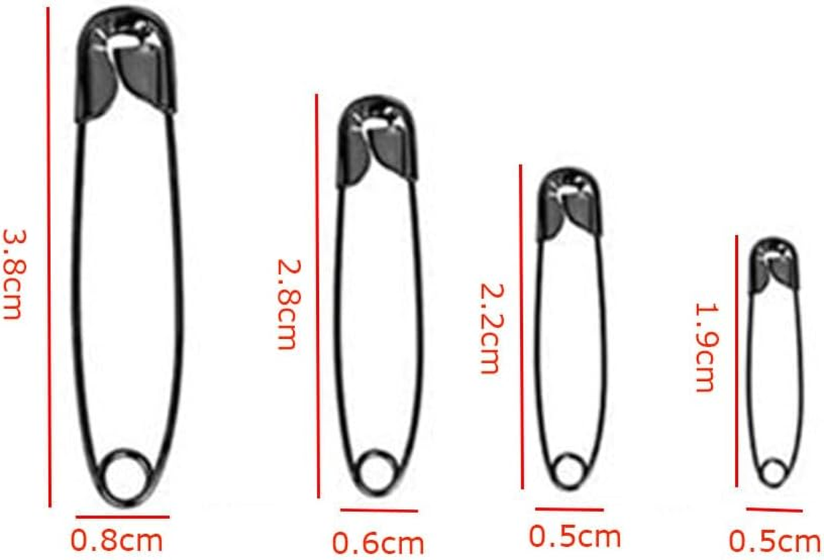 Naisfei 520-Pack Safety Pins Set - Assorted Colors and Sizes for Clothes, Art Craft, Sewing, Office, Home Use - Large Heavy Duty Pins