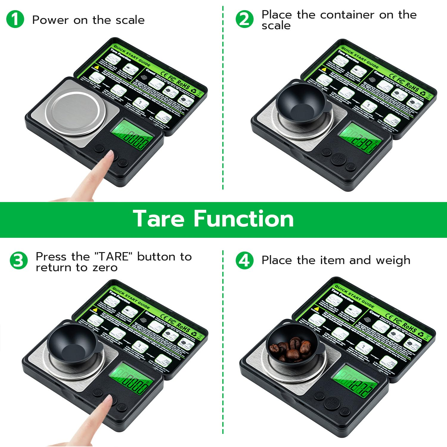 Mcbazel Digital Milligram Scale 50G/0.001G Precision Pocket Scale,7 Units, Tare & Calibration,Jewelry Gold Gram Scale,Backlit Lcd,Cal Weight Included image number 1