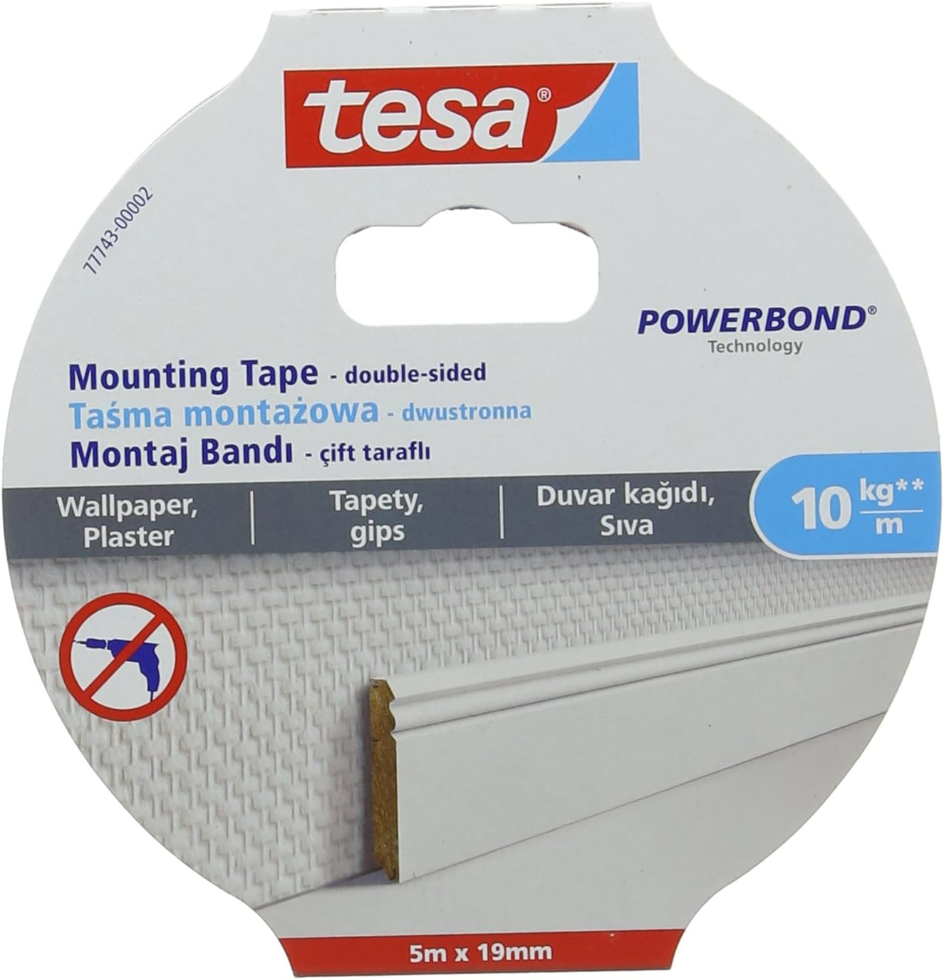 Tesa UK Powerbond Ultra Strong Foam Double Sided Tape, 5 M X 19 Mm image number 1
