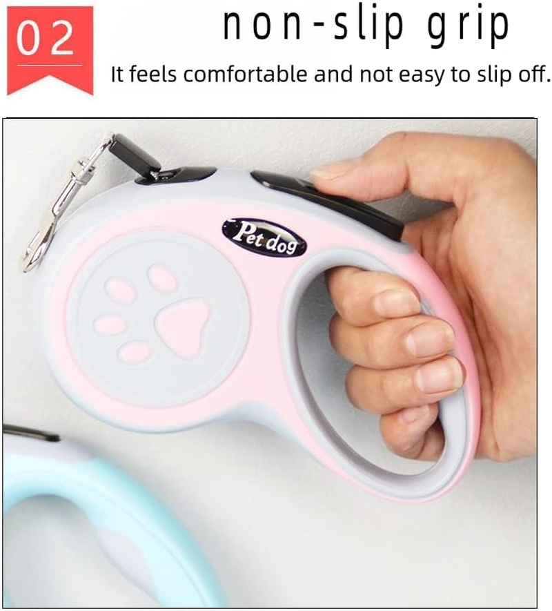 New Traction Rope for Walking Dogs with One Click Brake, Retractable Traction Rope for Small Cats and Dogs, 5 Meters Long image number 6