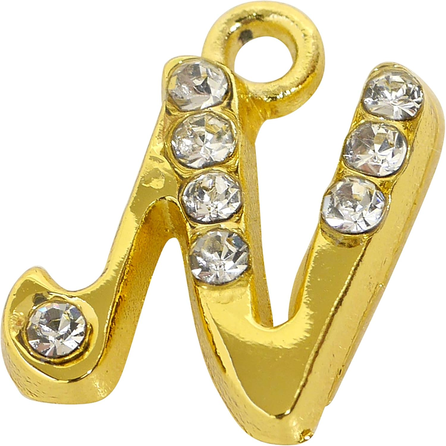 Sofia Co., Ltd. B-41-G Accessory Parts, Alphabet, Rhinestone, with Can, 0.6 Inches (15 Mm), Gold, N, 1 Piece image number 1