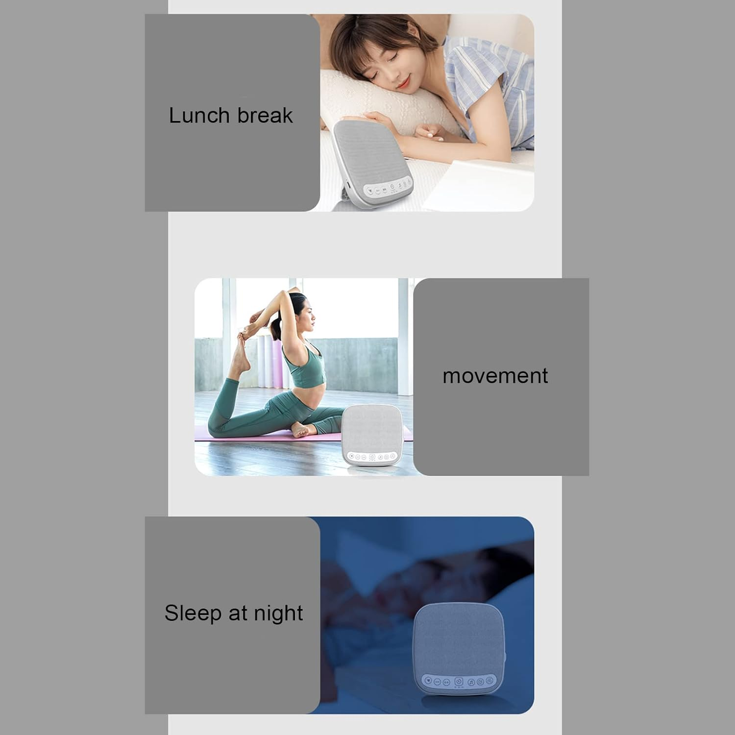 White Noise Machine, Sound Machine for Sleeping, Small Travel Portable Sleep Sound Machine with 18 Sounds for Adults Kids Baby, Baby Soother, Auto-Off Timer & Volume Control image number 4