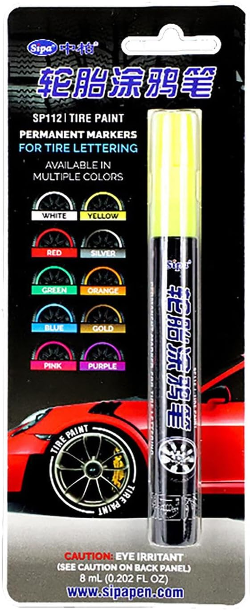 Tire Lettering Paint Pen &ndash; Waterproof Auto Marking Tool, Smooth Ink Touchup Marker | All Place Pen, Permanent Paint Stick for Writing on Tyres Glass Cans Stones Canvas Shoes Outdoor Courtyard Projec image number 2