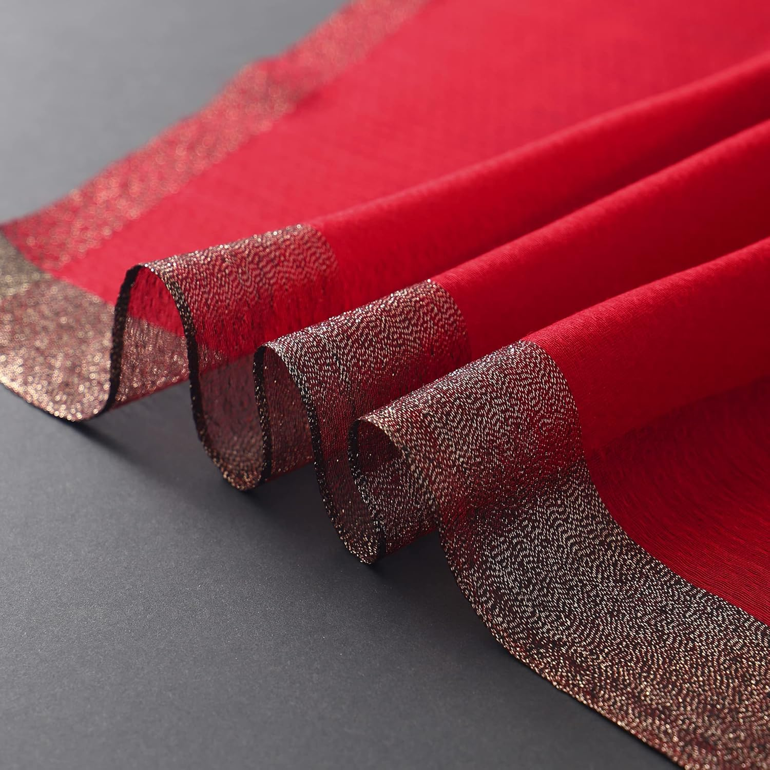 STARWHISPER Women'S Gold Trim Silk Scarf Shawl Wrap - Elegant Accessory for Evening Dress - Gift Packaged - Ivory image number 3