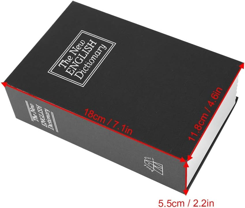 Book Safe Box with 2 Keys, Black English Dictionary Safe Box Money Jewelry Collection Storage Case, Book Safe Lock Box
