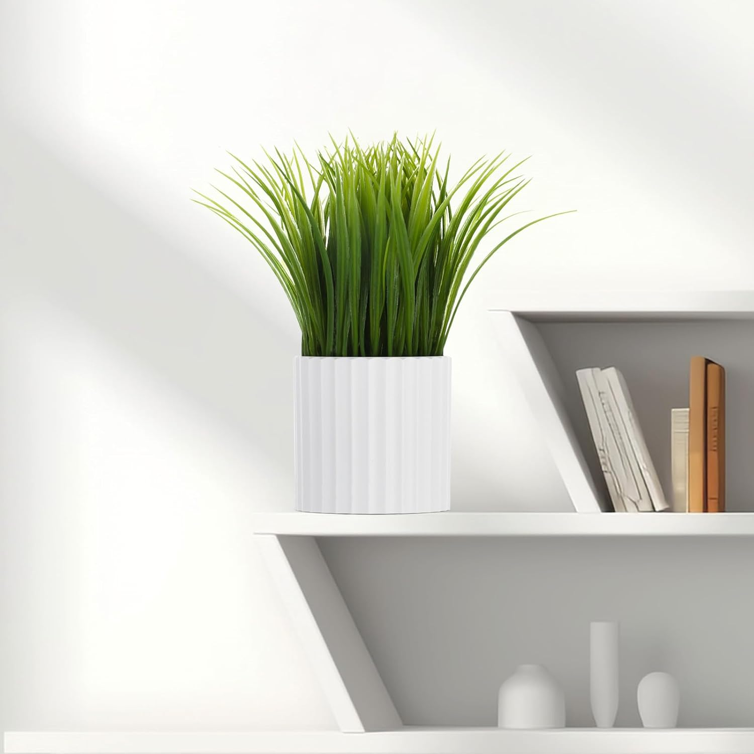 Artificial Plant Wheat Grass &ndash; Fake Potted Plant Indoor Plant Artificial Grass Plant Decor for Home and Office (10&rdquo;, Grass), Ag10P image number 5
