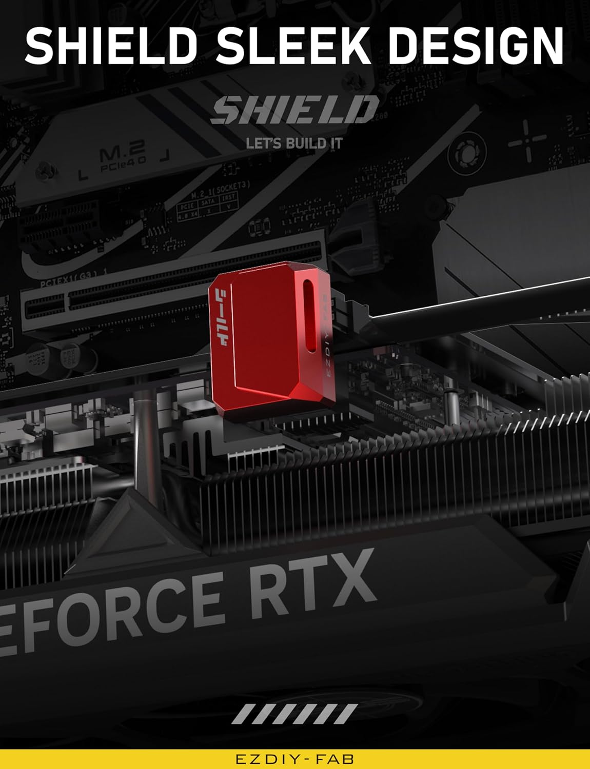 EZDIY-FAB Pcie 5.1 Adapter - 600W 12+4Pin, 16Pin 12VHPWR GPU Power Connector, 12V-2X6 GPU Adapter,180 Degree Right Angle - Compatible with RTX 3090Ti, 4070Ti, 4080, 4090 GPU- STD Type, Red, 1 Pack image number 5