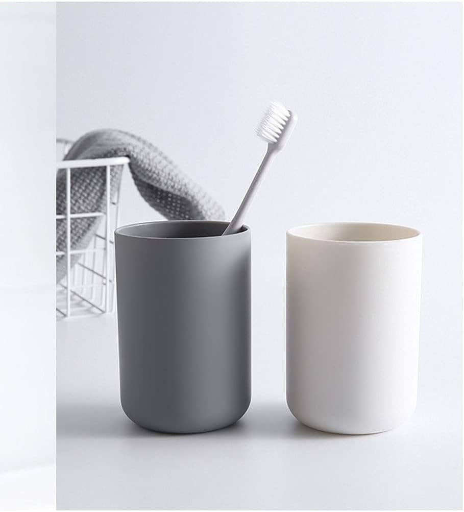 Unbreakable Material Mouthwash Cup Brushing Mugs Toothbrush Cups Rinse Mugs Home Bathrooms Cups for Toothbrush Cup, Gray (Grey, 10.3 * 7.2Cm) image number 4