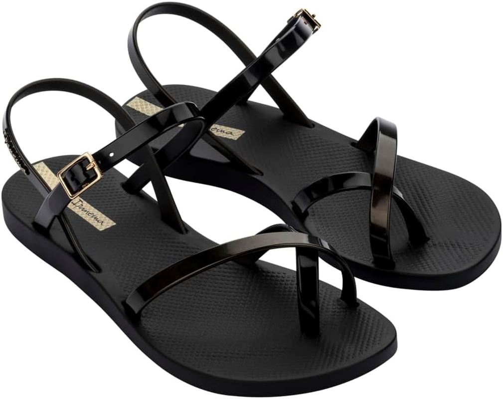 Ipanema Fashion Sand Viii Fem Women'S T-Bar Sandals, Black, Gold, Black, 8 US image number 1