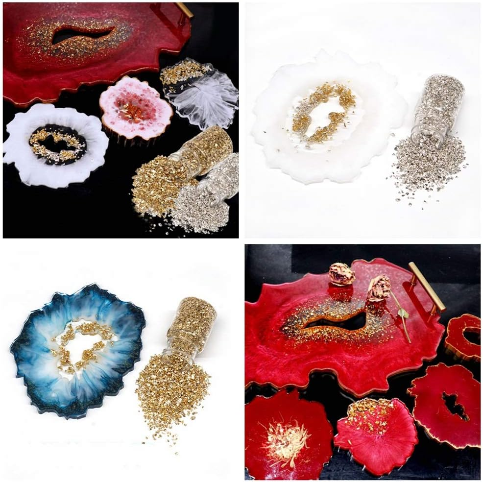 Crushed Glass Irregular Metallic Chips Sprinkles Chunky Glitter Multicolor 100G 2-4Mm for Nail Arts Craft DIY Vase Filler Epoxy Resin Mold Scrapbooking Jewelry Making Decoration (Multicolor, 2-4Mm) image number 6