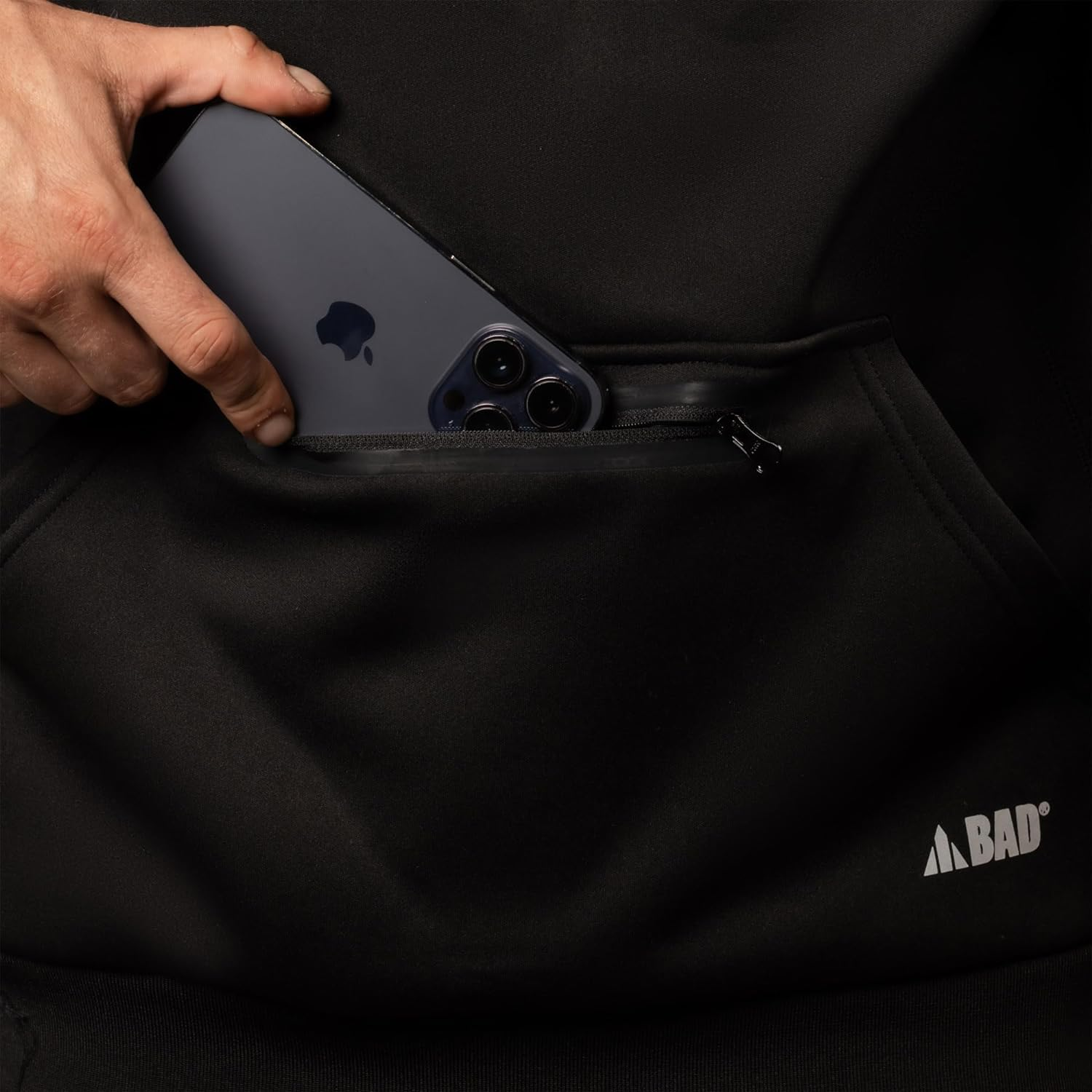 Bad Workwear Men'S Waterproof Rain-Defend Hi-Vis Fleece Hoodie