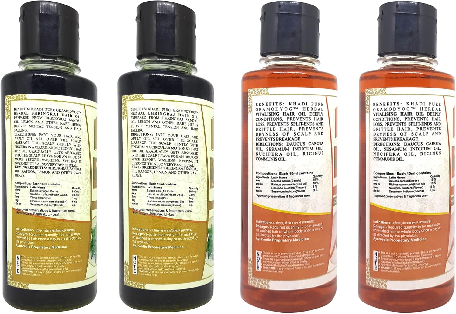 Khadi Pure Bhringraj & Vitalising Hair Oil, 210 Ml (Pack of 4) image number 6