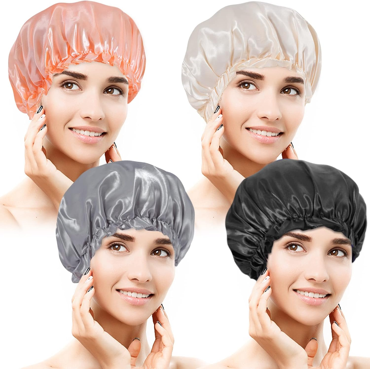 Extra Large Satin Bonnets Sleep Caps,Soft Wide Band Elastic Satin Bonnet,Comfortable Silk Bonnet,Satin Silk Jumbo Bonnet