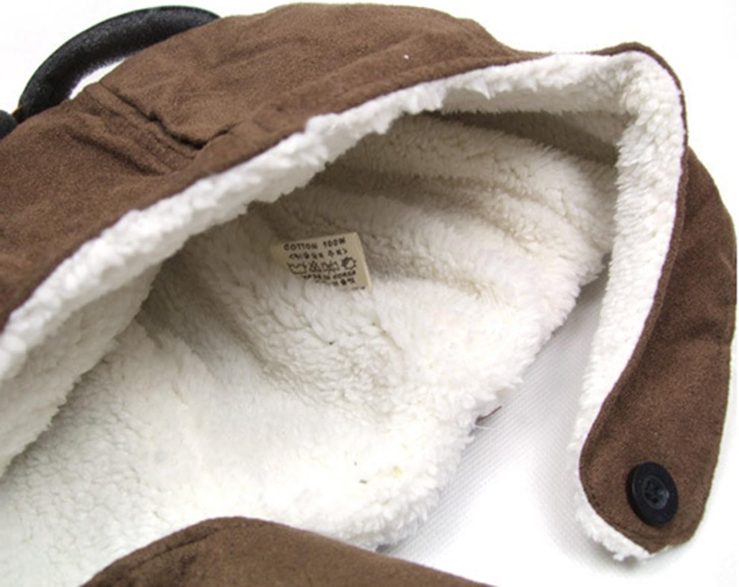 Adorable Pilot Aviator Warm Hat Brown Beanie Plush Cap Fleece Warm Hat Cap with Earmuffs Baby Toddler Protect, Brown, Medium image number 3