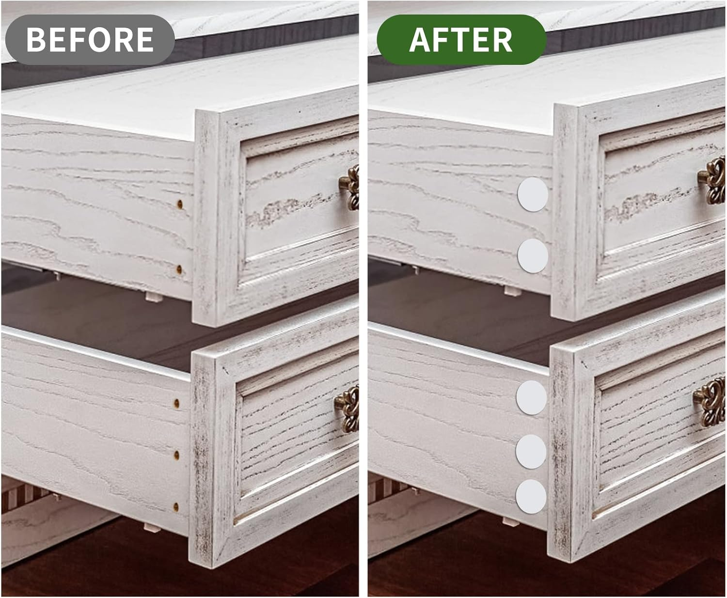 Bekecidi White Self-Adhesive Screw Hole Stickers - 6 Sheets, 576Pcs Plastic Cover Caps for Wood Furniture Cabinets - 15Mm Dustproof Covers image number 4