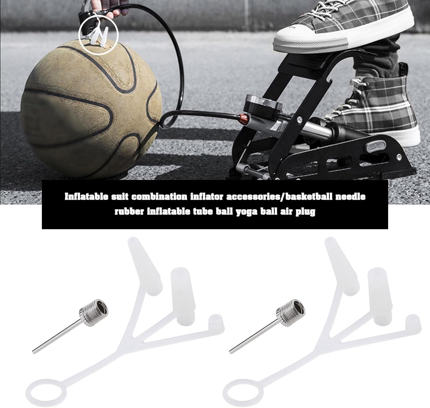 Ecsing 18PCS Exercise Ball Plug Replacement Kit with Needle Nozzle Hose Air Plug for Yoga Ball Inflatable Toy Inflatable Sofa Swimming Ring Balloon Fitness Ball image number 5