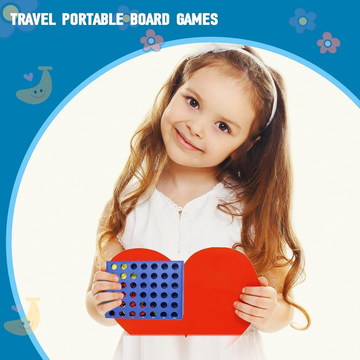 DWYYWSM Connect 4 Board Game, 2 Players Connect Classic Game Travel, Mini image number 4