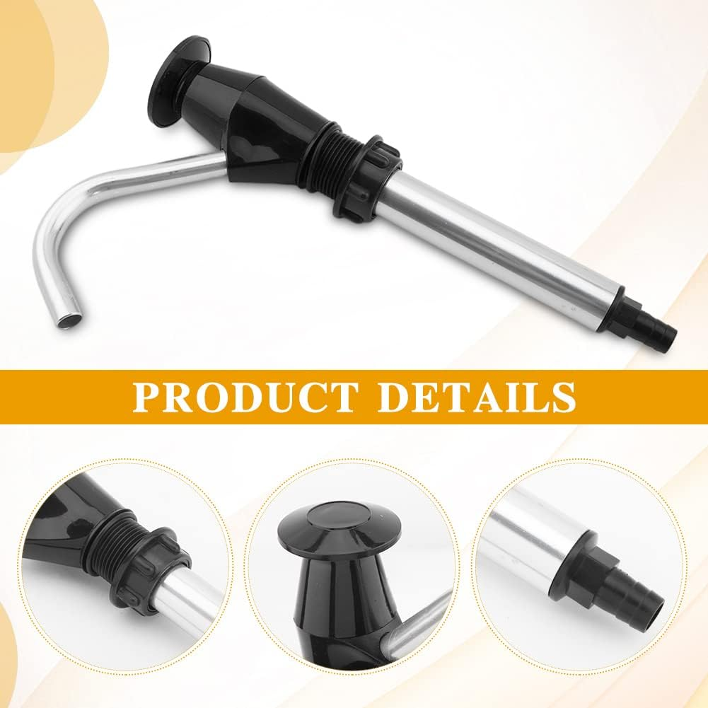 Caravan Sink Water Hand Pump, Hand-Operated Drum Pump, Double Action Camping Trailer Motorhome Replacement Pumping Tool for Camping Trailer, Motorhome, Work Vehicles, Outdoors(Color:Black)