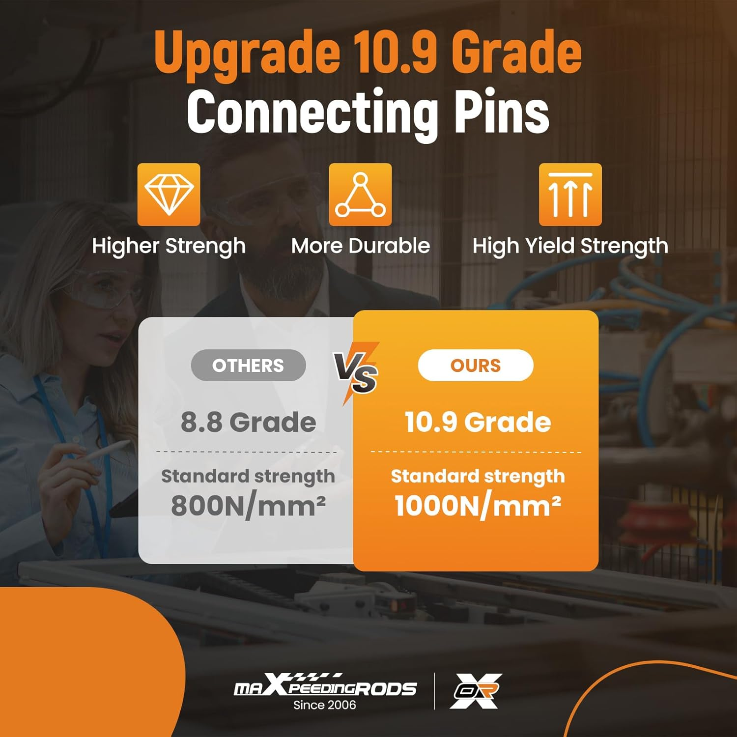 Maxpeedingrods Mini Excavator Pin Attachments 10.9 Grade 25Mm Pins for Backhoe Buckets Rakes image number 1