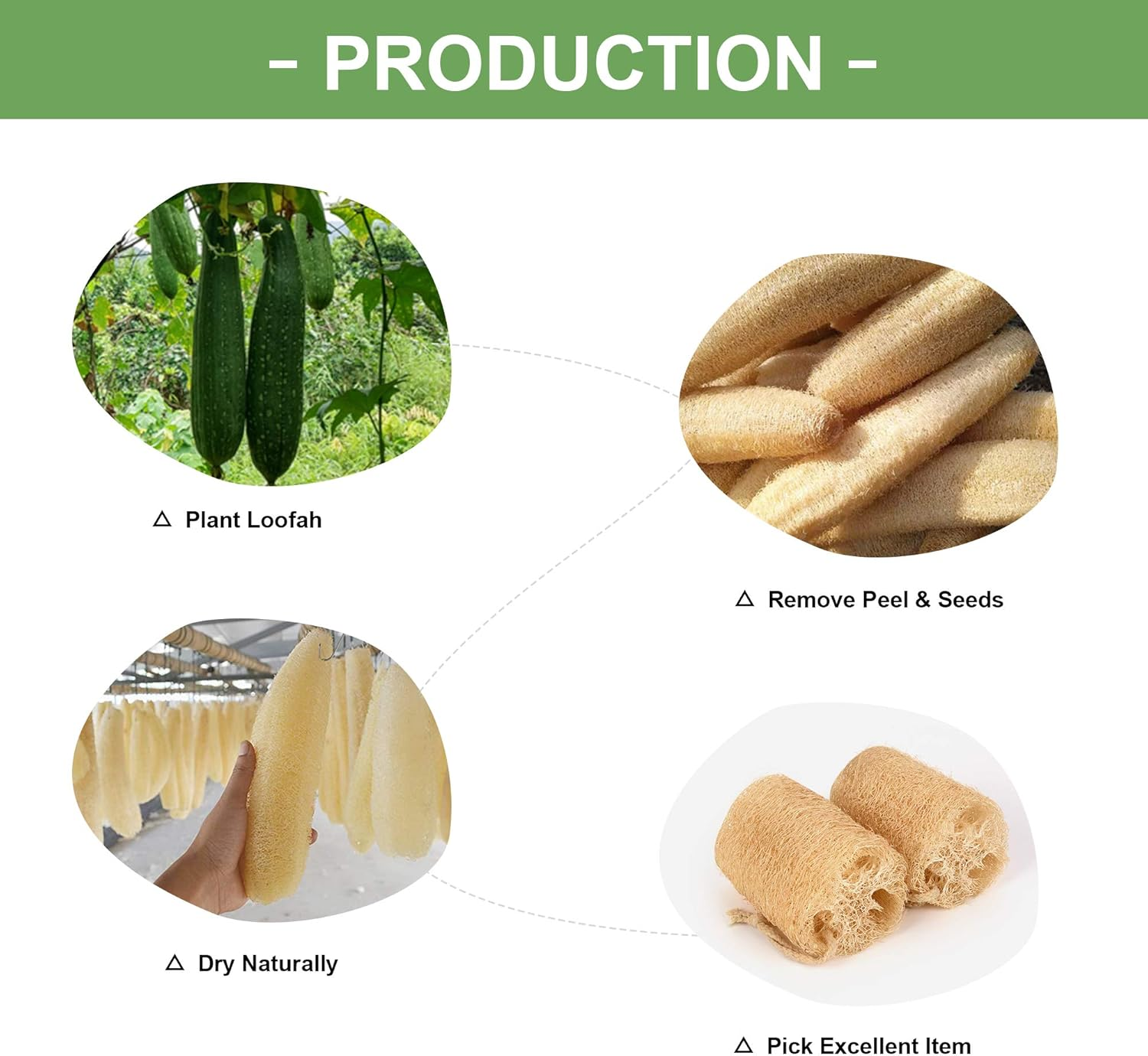 LOBO Natural Shower Loofah Sponges Large Whole Organic Luffa Exfoliating Sponge for Daily Bath Loofa Scrubbers Sponges SPA Beauty - 4 PCS image number 1