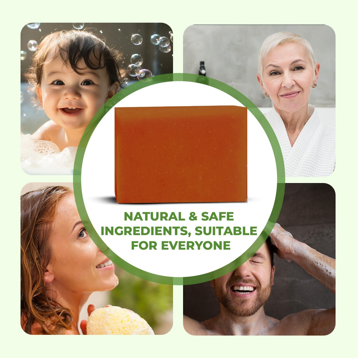 Lemongrass Essential Oil Based Handmade Natural Bath Bar, Light Yellow, 100 G (Pack of 3) image number 3