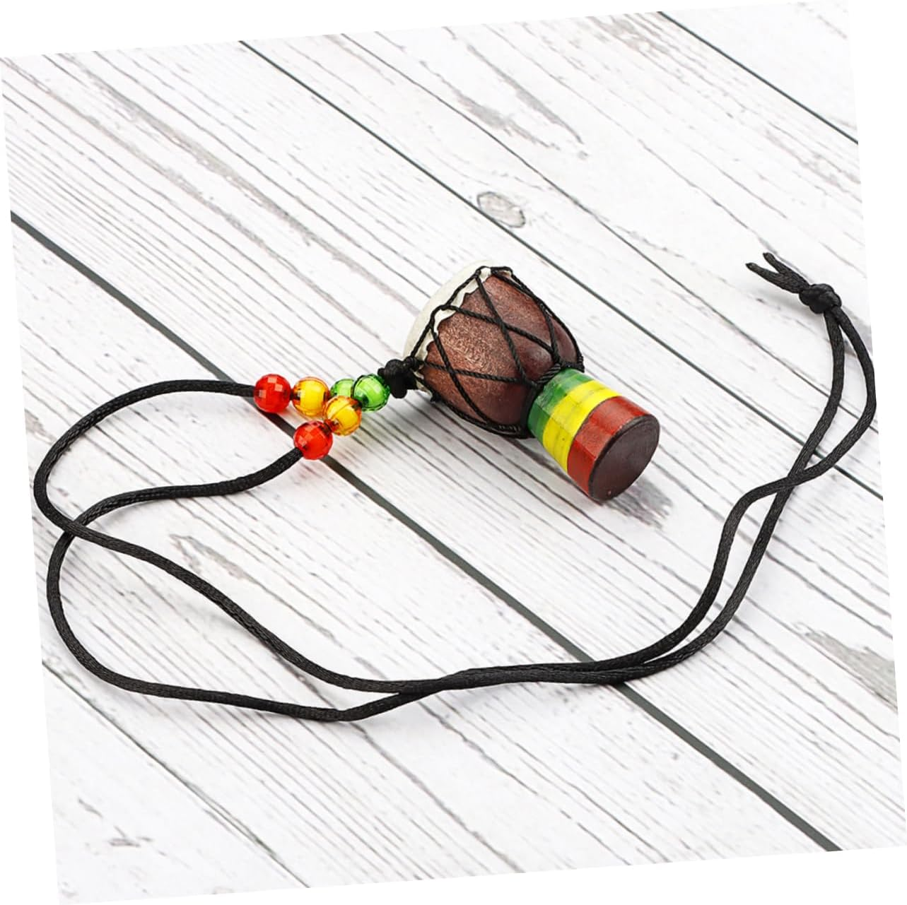 Alasum Wooden Djembe Drum Necklace Mini African Drum Pendant Percussion Instrument Jewelry for Kids Adults Party Favor Supplies image number 6